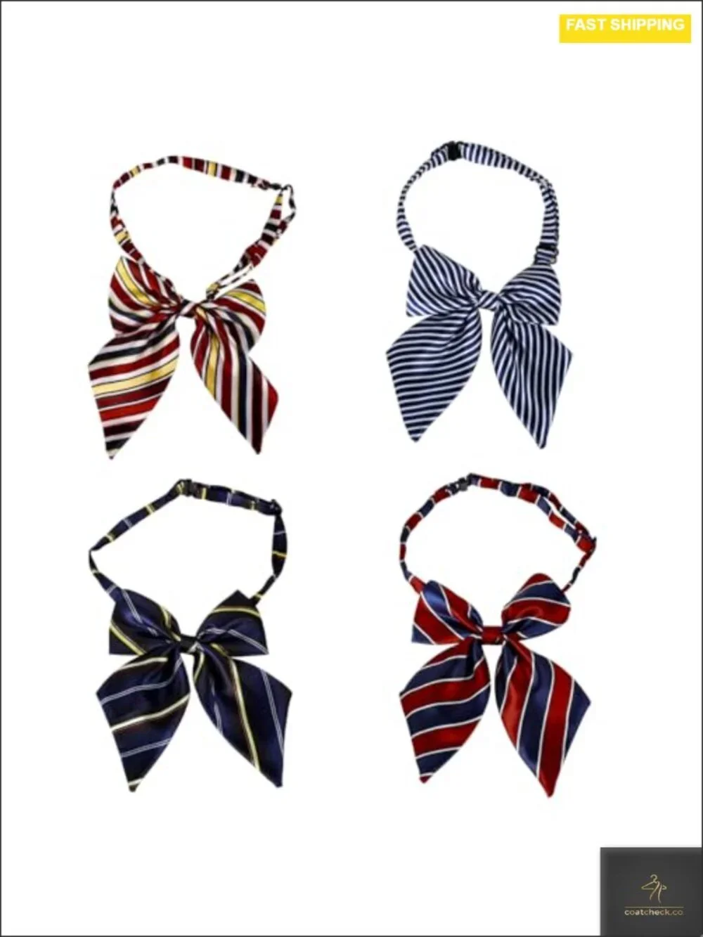4-Pack Adjustable Bow Ties for Girls School Uniform Accessories